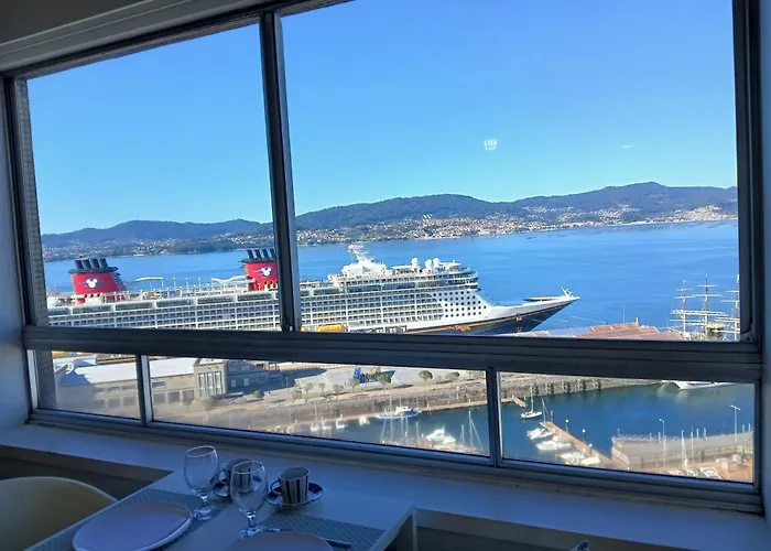 Impresionantes Vistas En El Centro De Lägenhet Vigo